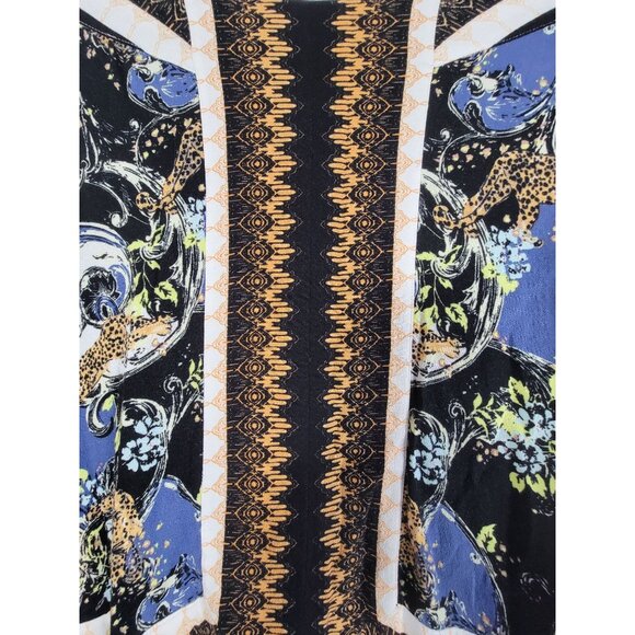 Free people Womens Printed Button-Front Kimono Cardigan Sweater Large Black Boho - Picture 3 of 8